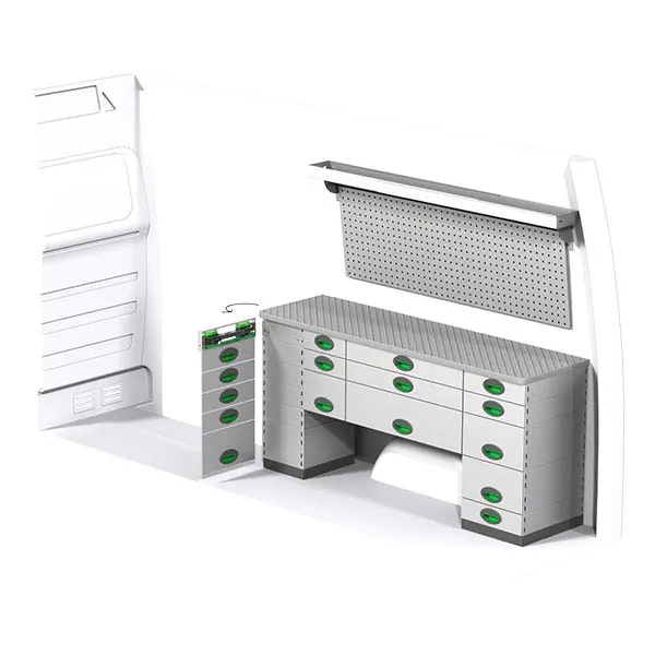 Aménagement métal côté droit équipement pour utilitaire Mercedes Sprinter II 2006 