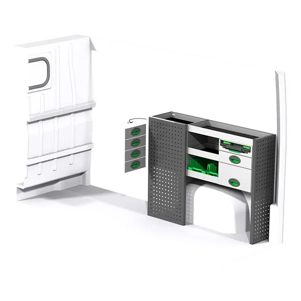 Aménagement métal côté droit équipement pour utilitaire Peugeot Boxer II 2006 