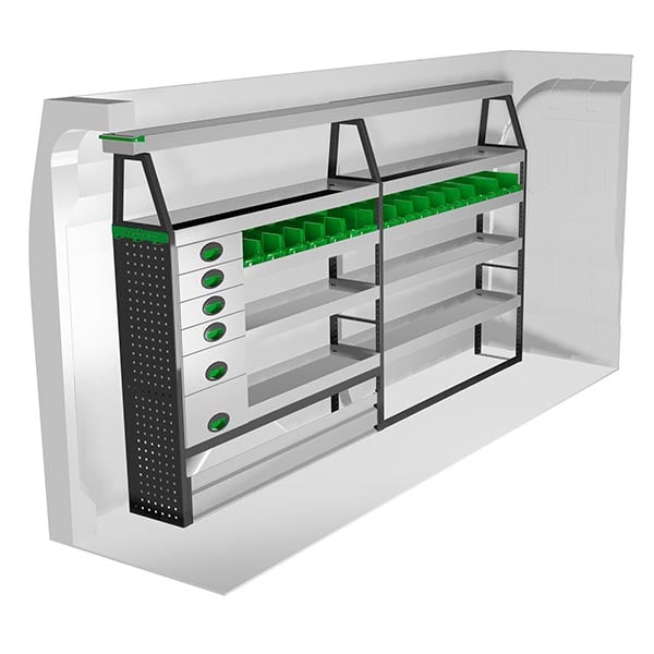 Aménagement métal côté gauche équipement pour utilitaire Maxus DelIVer9 2023 