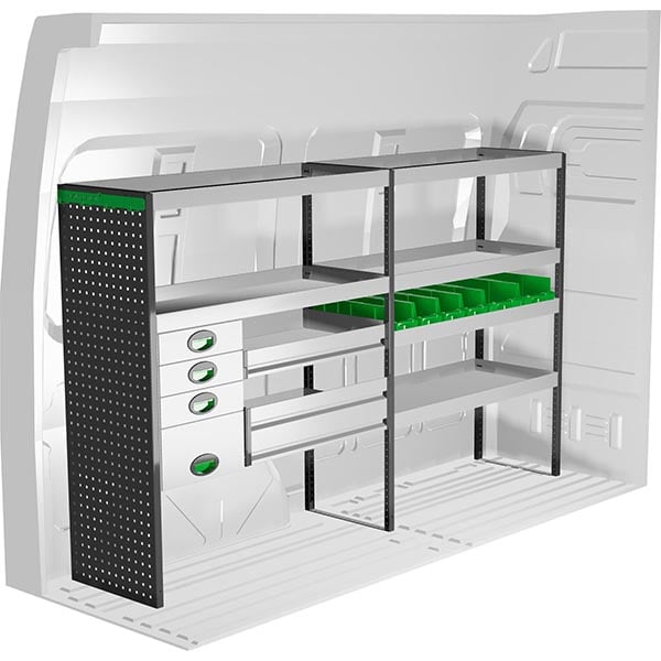 Aménagement métal côté gauche équipement pour utilitaire Mercedes Sprinter III 2018 