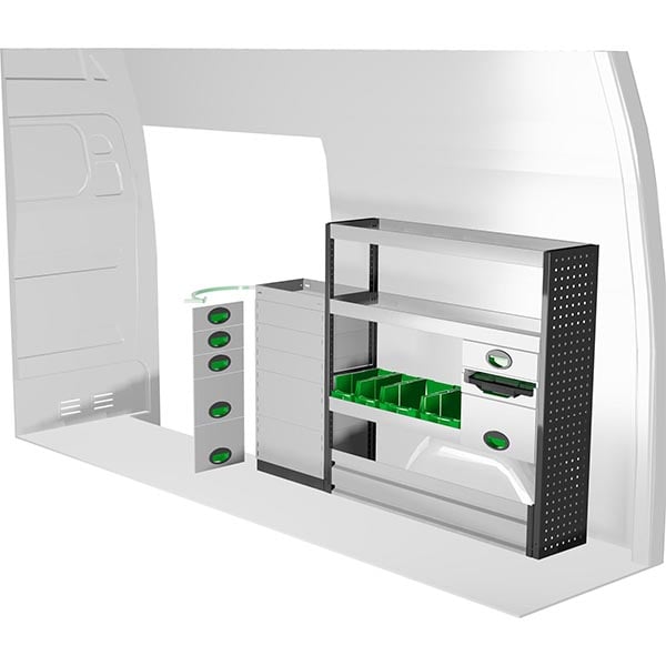 Aménagement métal côté droit équipement pour utilitaire Mercedes Sprinter III 2018 