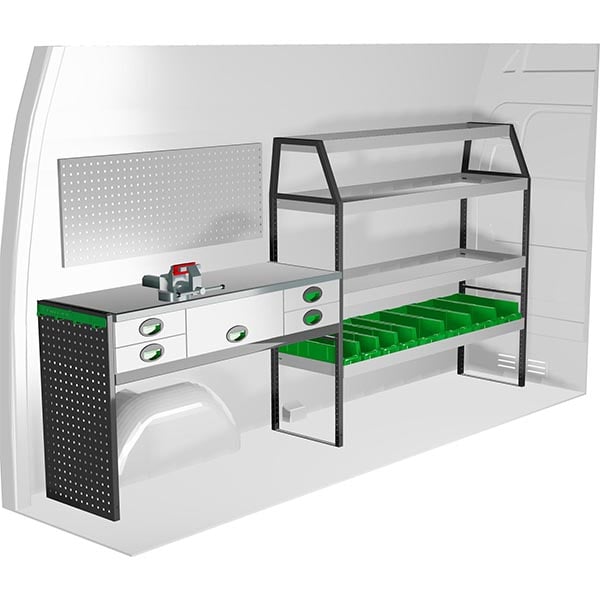 Aménagement métal côté gauche équipement pour utilitaire Mercedes Sprinter III 2018 