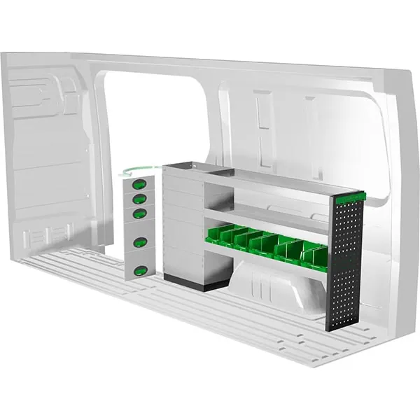 Aménagement métal côté droit équipement pour utilitaire Mercedes Esprinter 2020 