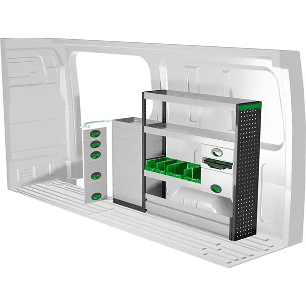 Aménagement métal côté droit équipement pour utilitaire Mercedes Esprinter 2020 