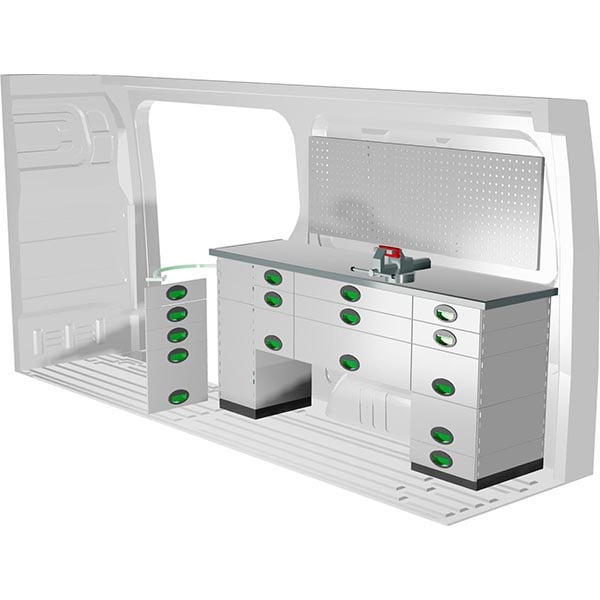 Aménagement métal côté droit équipement pour utilitaire Mercedes Sprinter III 2018 