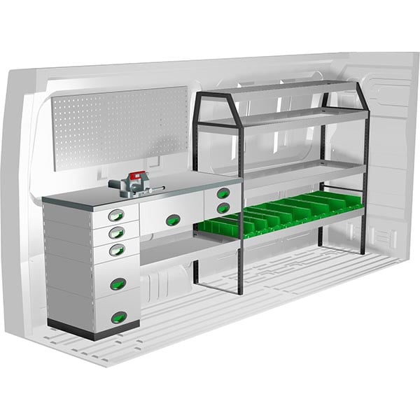 Aménagement métal côté gauche équipement pour utilitaire Mercedes Sprinter III 2018 