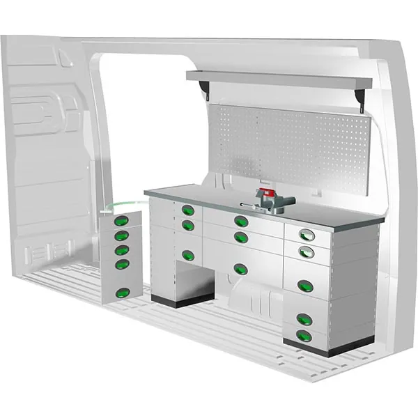 Aménagement métal côté droit équipement pour utilitaire Mercedes Esprinter 2020 