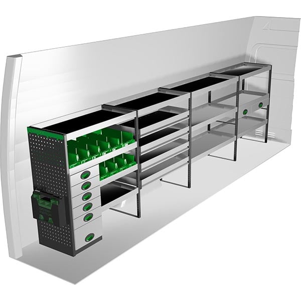 Aménagement métal côté gauche équipement pour utilitaire Mercedes Sprinter III 2018 