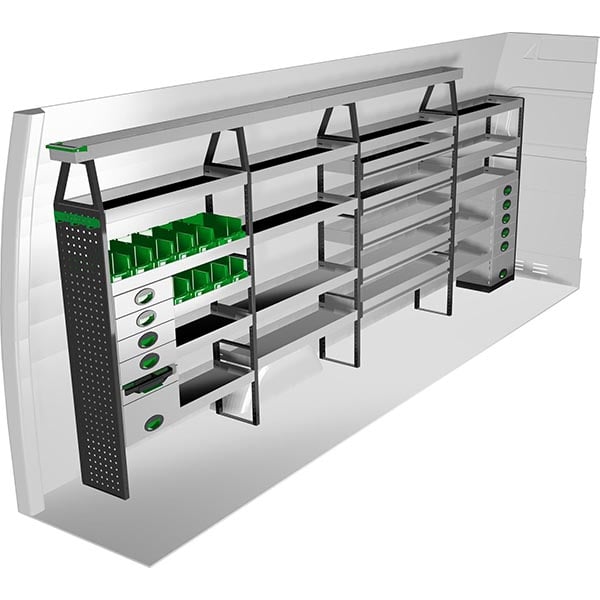 Aménagement métal côté gauche équipement pour utilitaire Mercedes Sprinter III 2018 