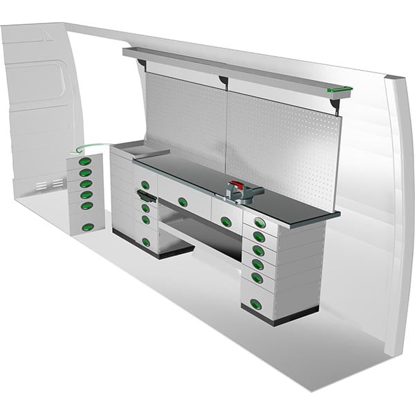 Aménagement métal côté droit équipement pour utilitaire Mercedes Sprinter III 2018 