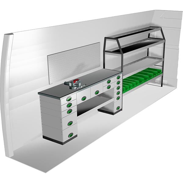 Aménagement métal côté gauche équipement pour utilitaire Mercedes Sprinter III 2018 