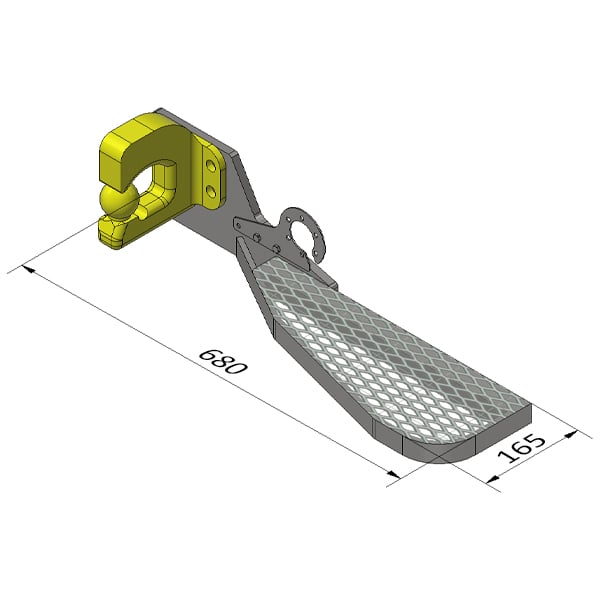 Marchepied fixe arrière de ferrure court 660x160 équipement pour utilitaire