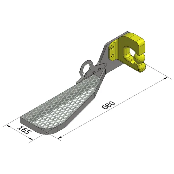 Marchepied fixe arrière de ferrure court 660x160 équipement pour utilitaire