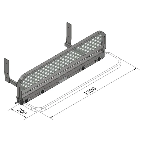 Marchepied arrière relevable 1200x200 équipement pour utilitaire