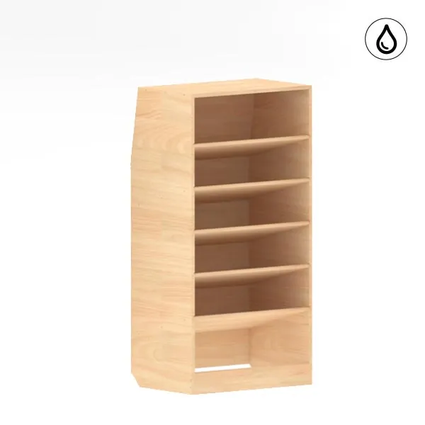 Meuble à étagères inclinées amovibles bois verni - L=600 x H=1200 x P=400mm équipement pour utilitaire