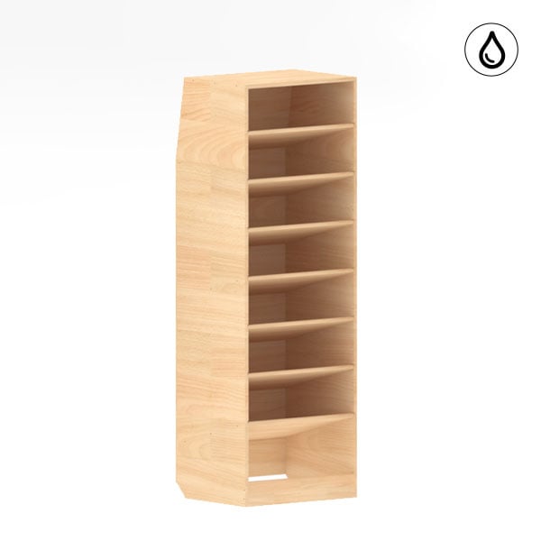 Meuble à étagères inclinées amovibles bois verni - L=500 / H=1500 / P=400mm équipement pour utilitaire
