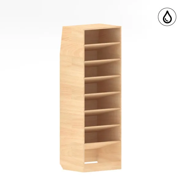 Meuble à étagères inclinées amovibles bois verni - L=500 / H=1500 / P=400mm équipement pour utilitaire