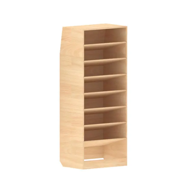 Meuble à étagères inclinées amovibles bois brut - L=600 x H=1500 x P=400mm équipement pour utilitaire