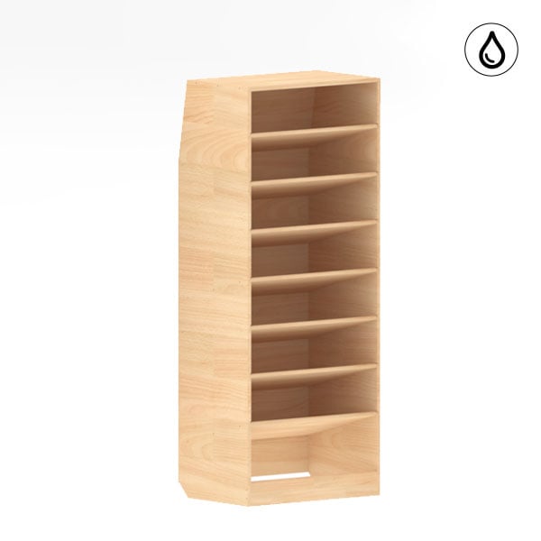 Meuble à étagères inclinées amovibles bois verni - L=600 x H=1500 x P=400mm équipement pour utilitaire