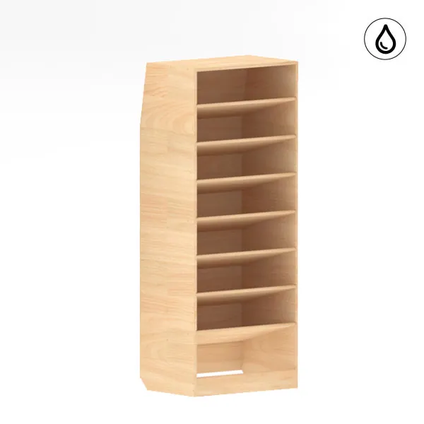 Meuble à étagères inclinées amovibles bois verni - L=600 x H=1500 x P=400mm équipement pour utilitaire