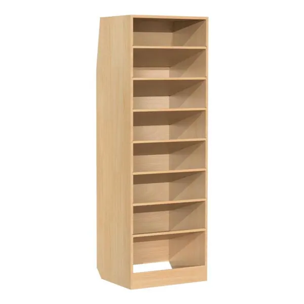 Meuble à étagères inclinées amovibles bois brut - L=500 x H=1500 x P=400mm équipement pour utilitaire
