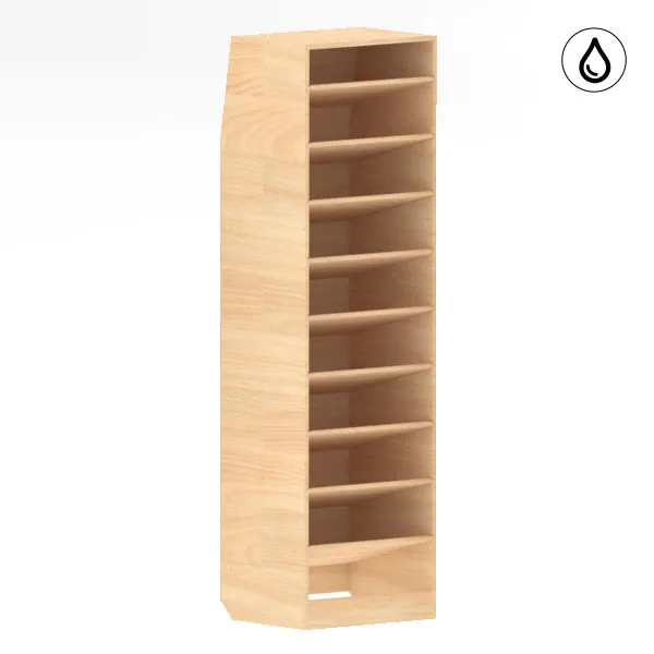 Meuble à étagères inclinées amovibles bois verni - L=500 / H=1750 / P=400mm équipement pour utilitaire