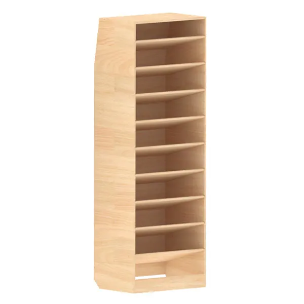 Meuble à étagères inclinées amovibles bois brut - L=600 x H=1750 x P=400mm équipement pour utilitaire