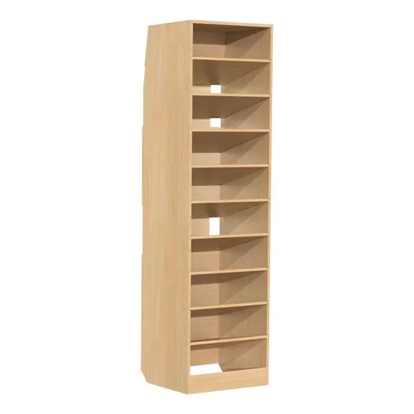 Meuble à étagères inclinées amovibles bois brut - L=500 x H=1750 x P=400mm équipement pour utilitaire