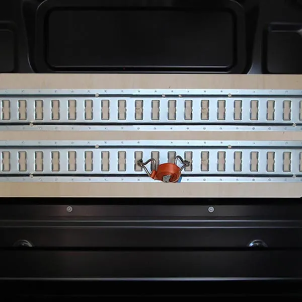 Rail 2x1m + 1 sangle 25mm bouclage et crochets équipement pour utilitaire