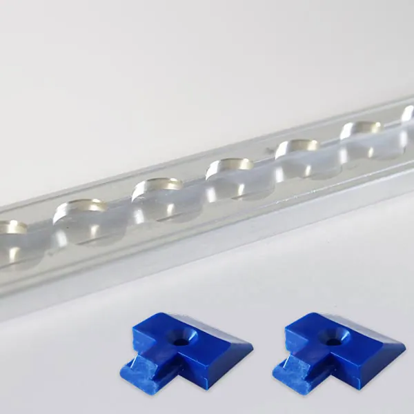 Rail aéro rectangulaire ép 9,6mm 1m + 2 embouts équipement pour utilitaire