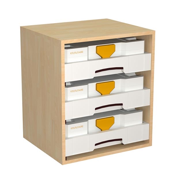 Meuble  H=526mm - 3 tiroirs + 3 Systainers T1 équipement pour utilitaire