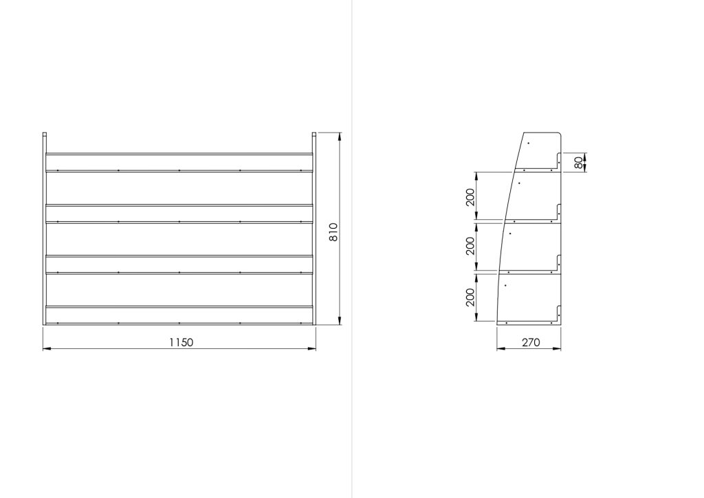 VW Transporter 7 long - étagères arrière droit utilitaire