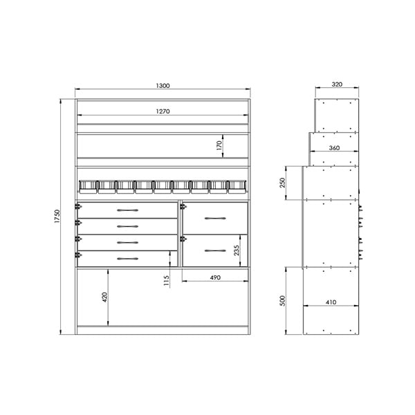 vue technique kit arrière coté droit L2H2