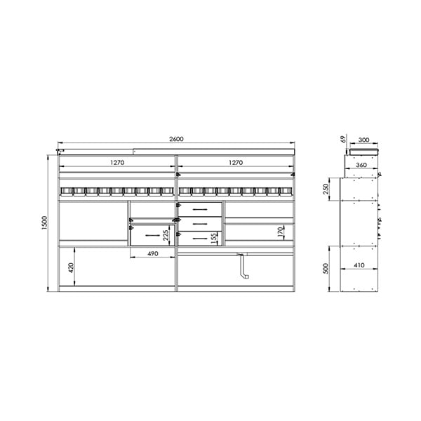 vue technique kit aménagement droit L2H2