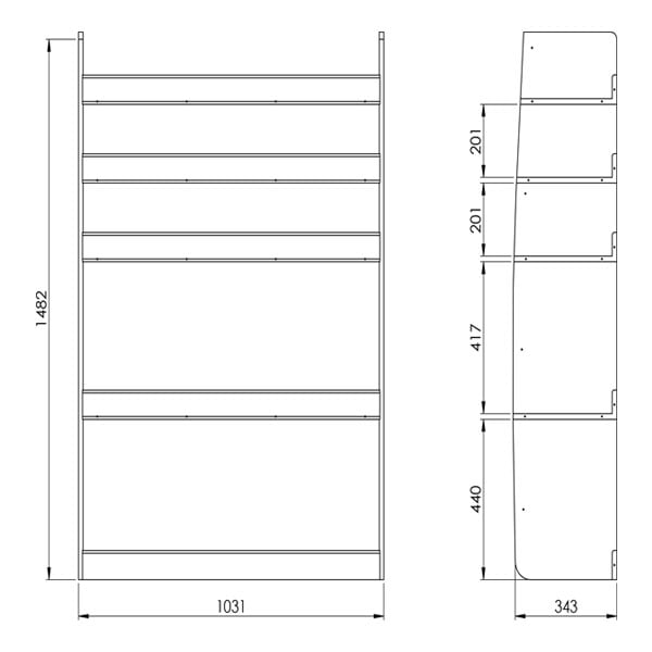 module d'aménagement avant gauche avec 5 étagères pour L2H2, L2H1