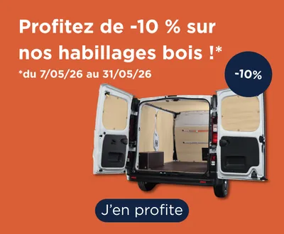 Vehicule utilitaire avec habillage intérieur bois et promo -10%