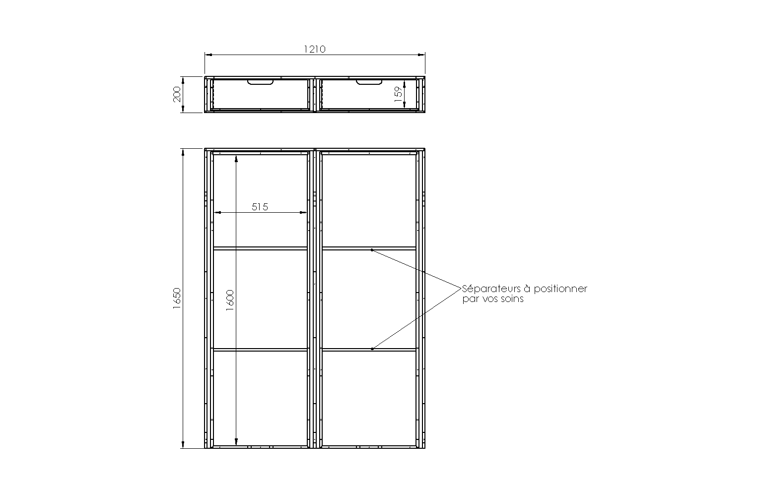Plan double plancher arrière avec coulisses pour Peugeot Expert 3