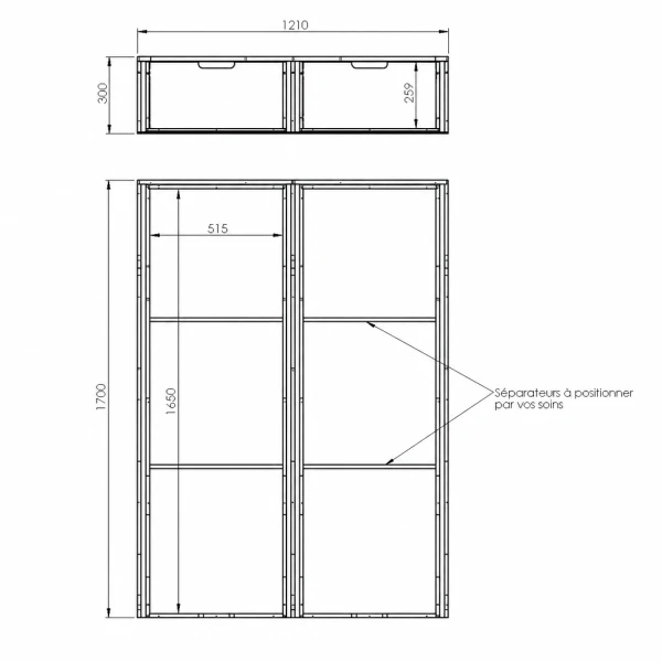 Plan double plancher arrière H300 avec coulisses pour Fiat Talento