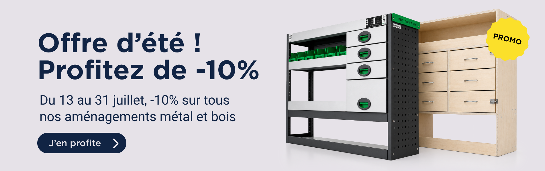 Promotion d'été sur tout l'aménagement utilitaire - version desktop